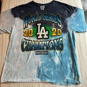 Los Angeles Dodgers Shirt Adult XL Blue Tie Dye World Series 2020 Champion 47